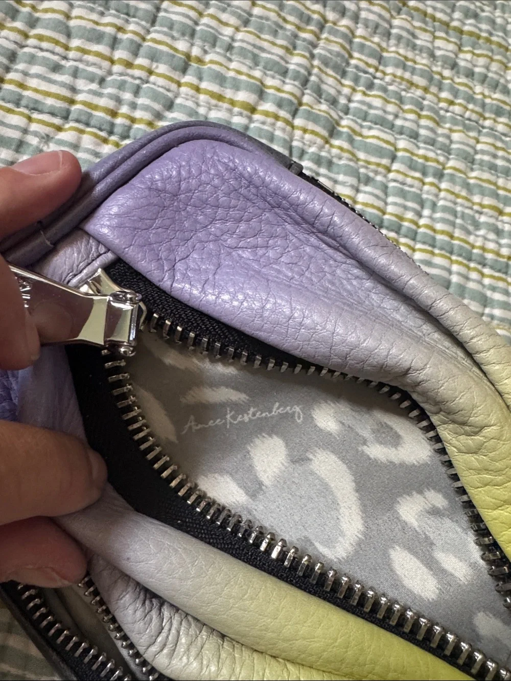 Aimee Kestenberg Yellow-to-Purple Ombre Leather Crossbody